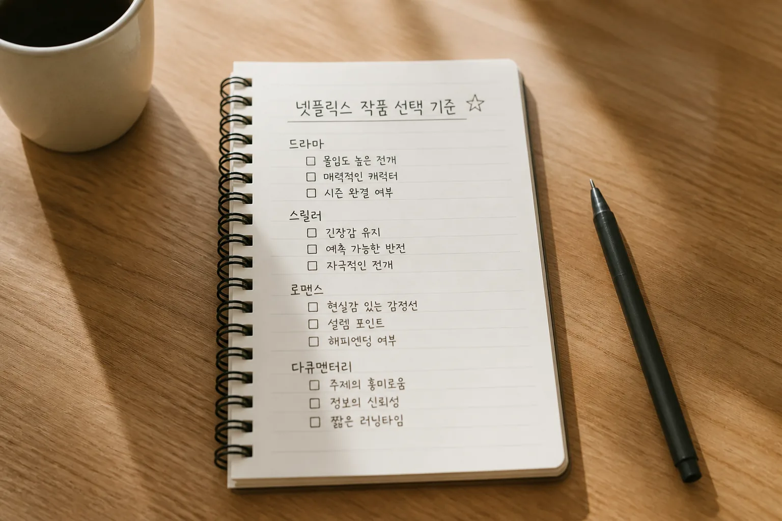 넷플릭스 작품 선택 기준 메모