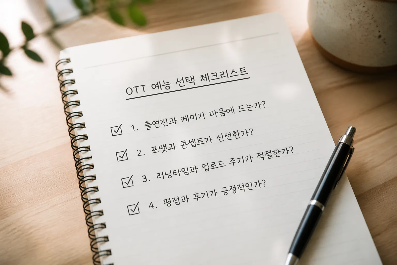 OTT 예능 선택 체크리스트