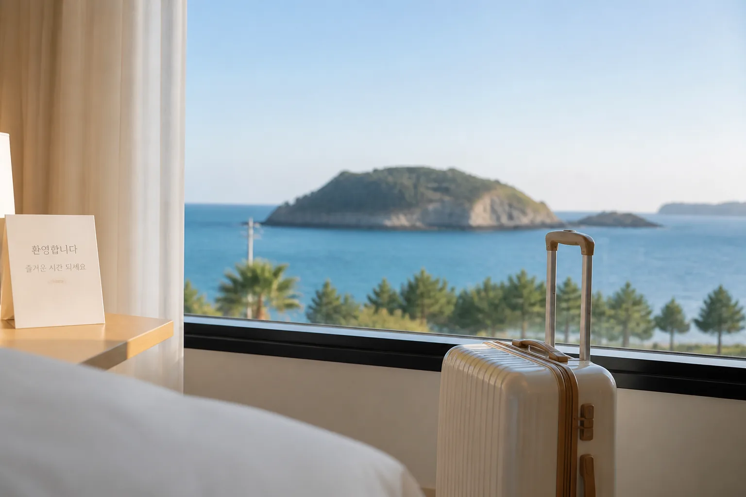 서귀포 숙소 체크인 장면