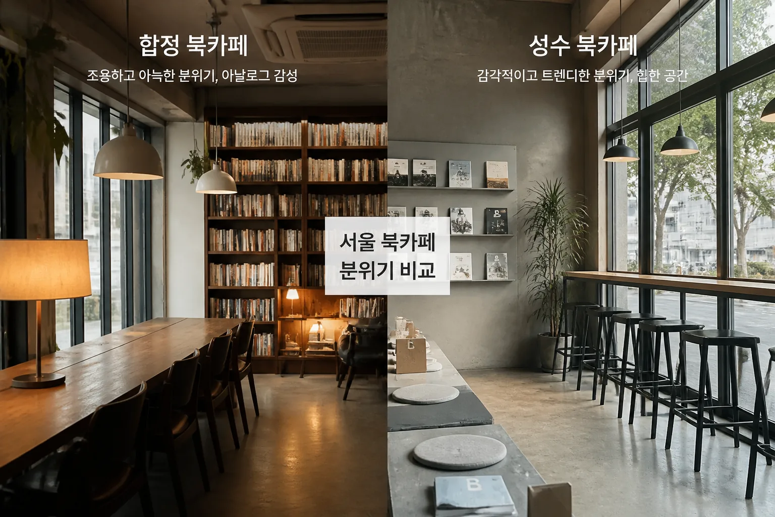 서울 북카페 분위기 비교