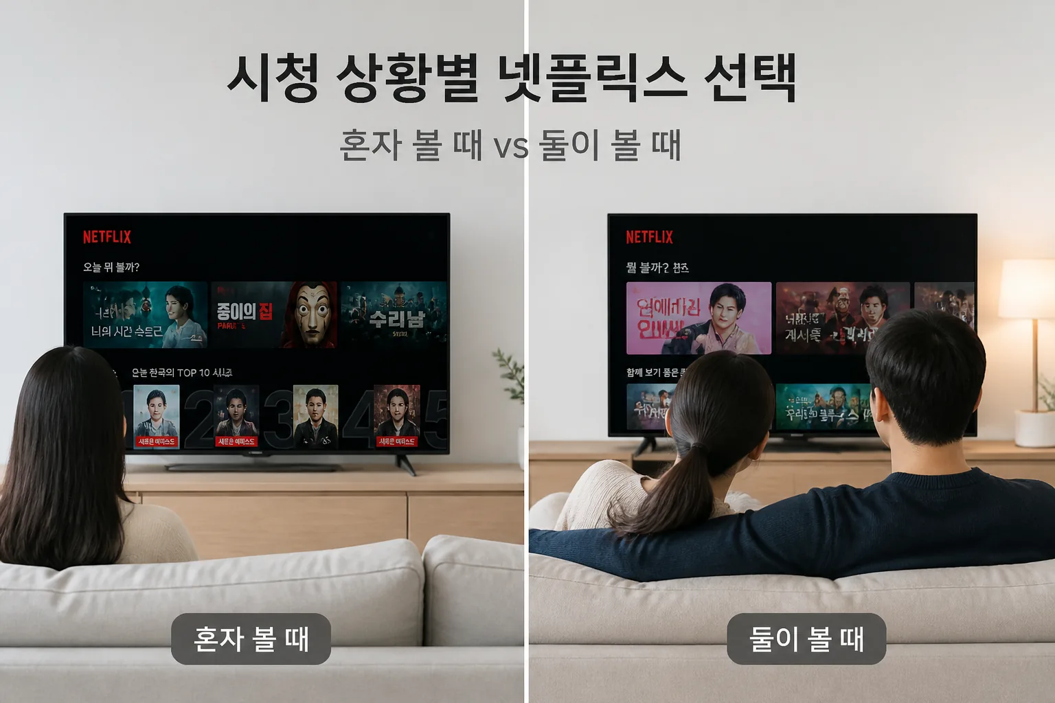 시청 상황별 넷플릭스 선택