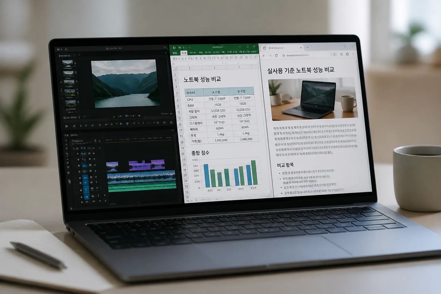 실사용 기준 노트북 성능 비교