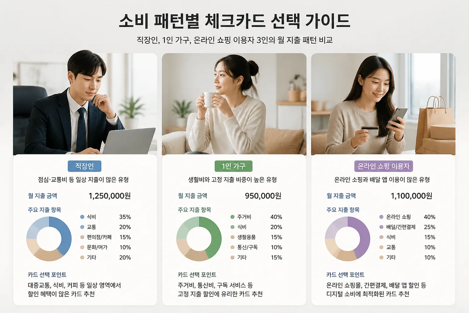 소비 패턴별 체크카드 선택 가이드