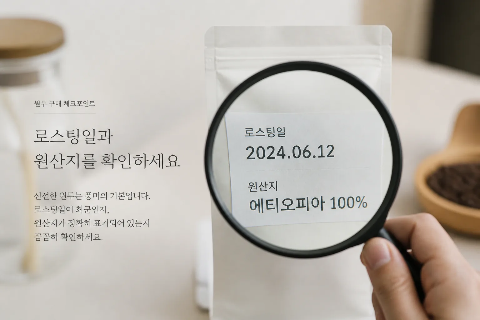 원두 구매 체크포인트 화면