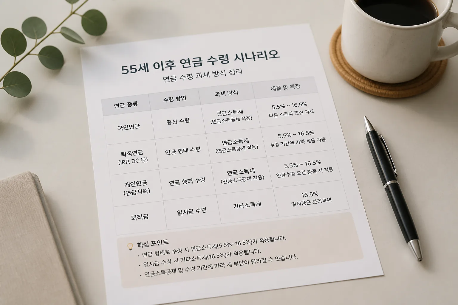 연금 수령 과세 방식 설명