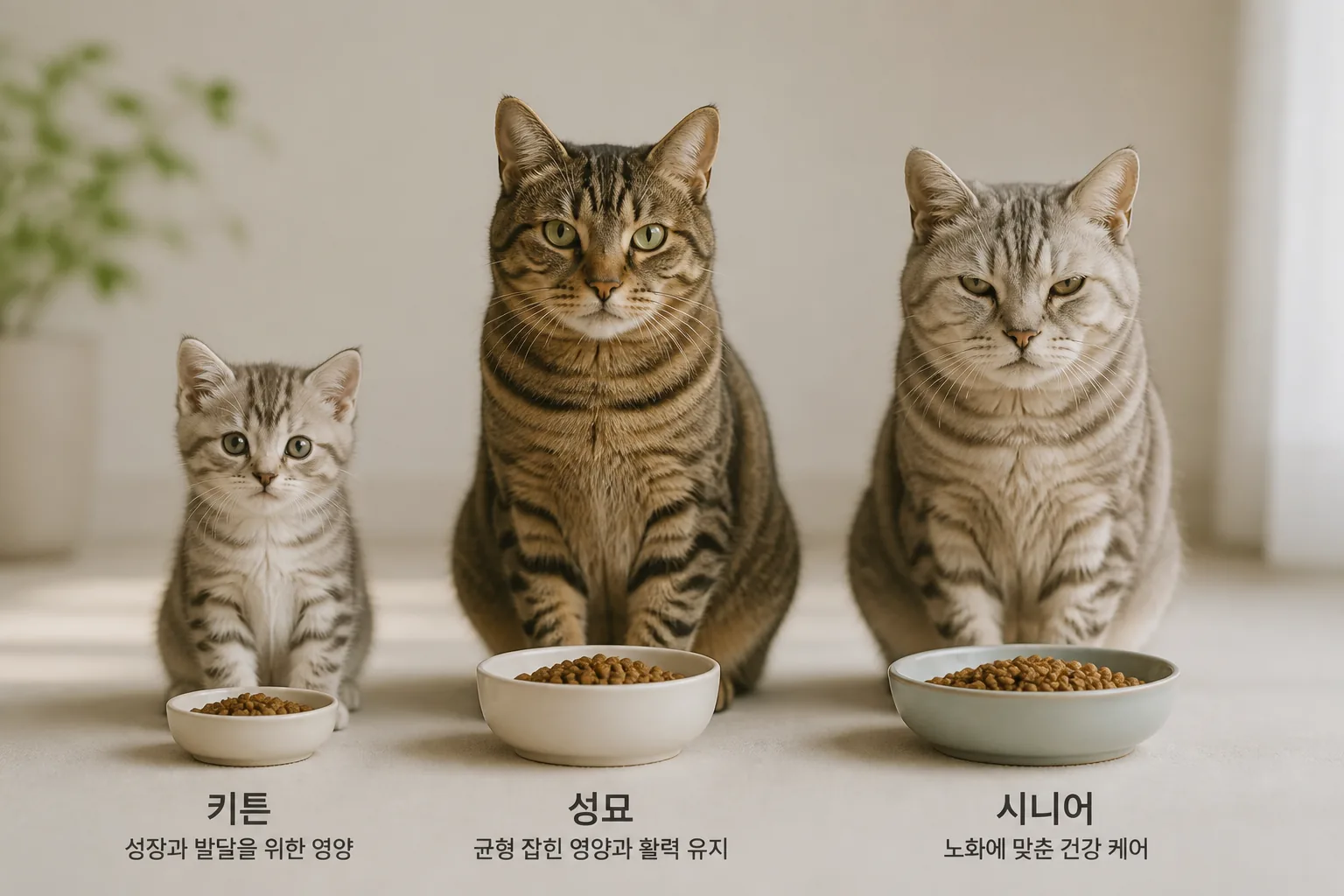 연령별 고양이 사료 선택