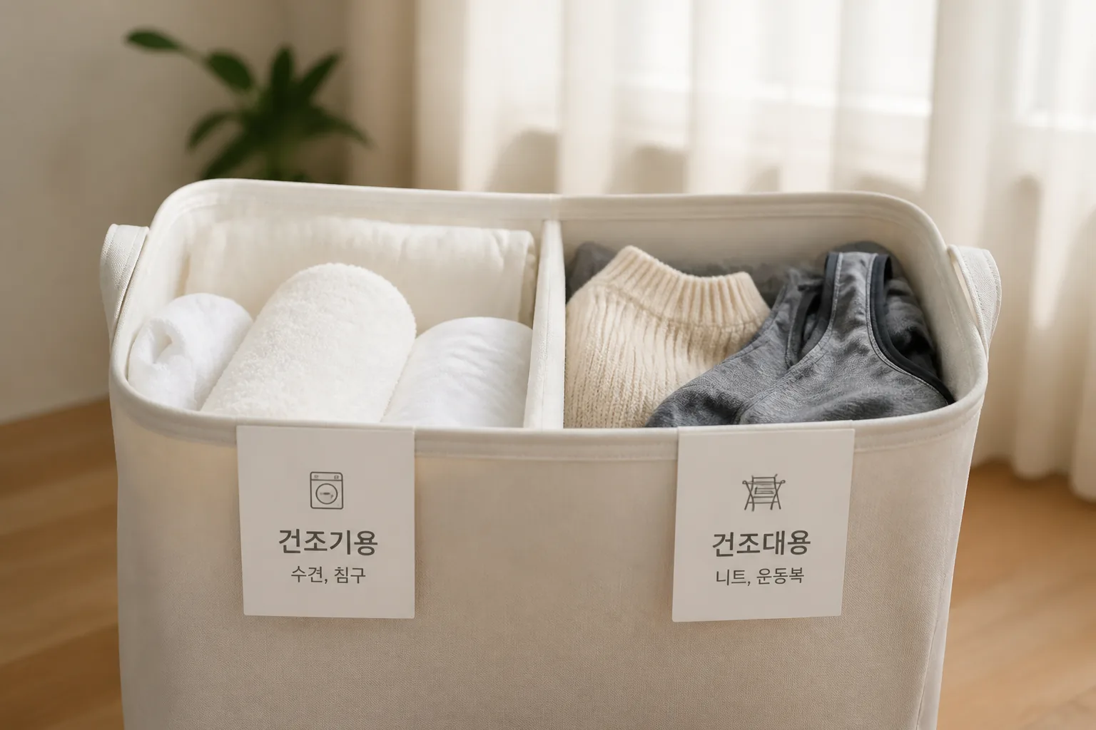 의류별 건조 방식 분류
