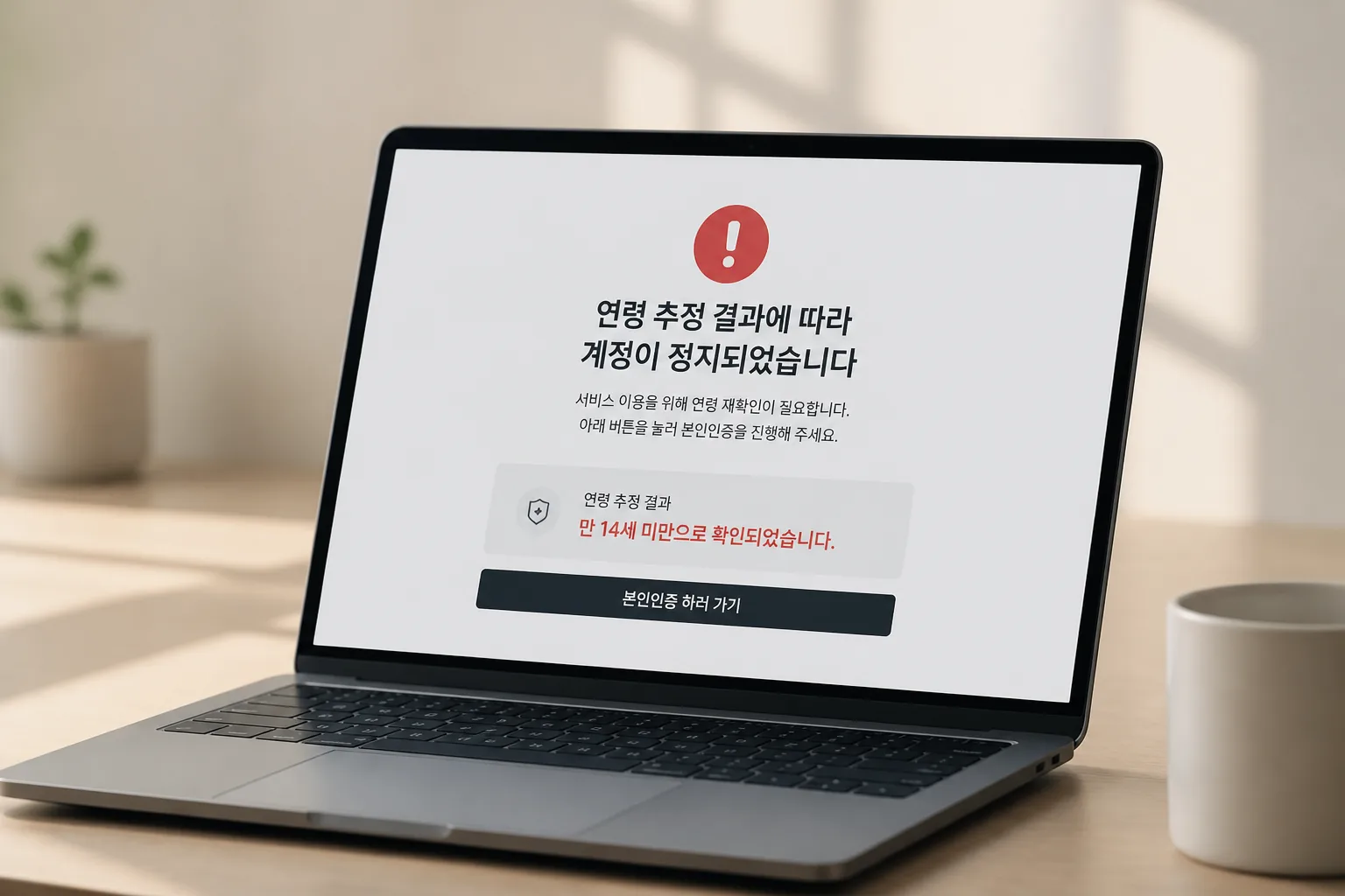 의심 계정에 재인증을 요구하는 플랫폼 알림