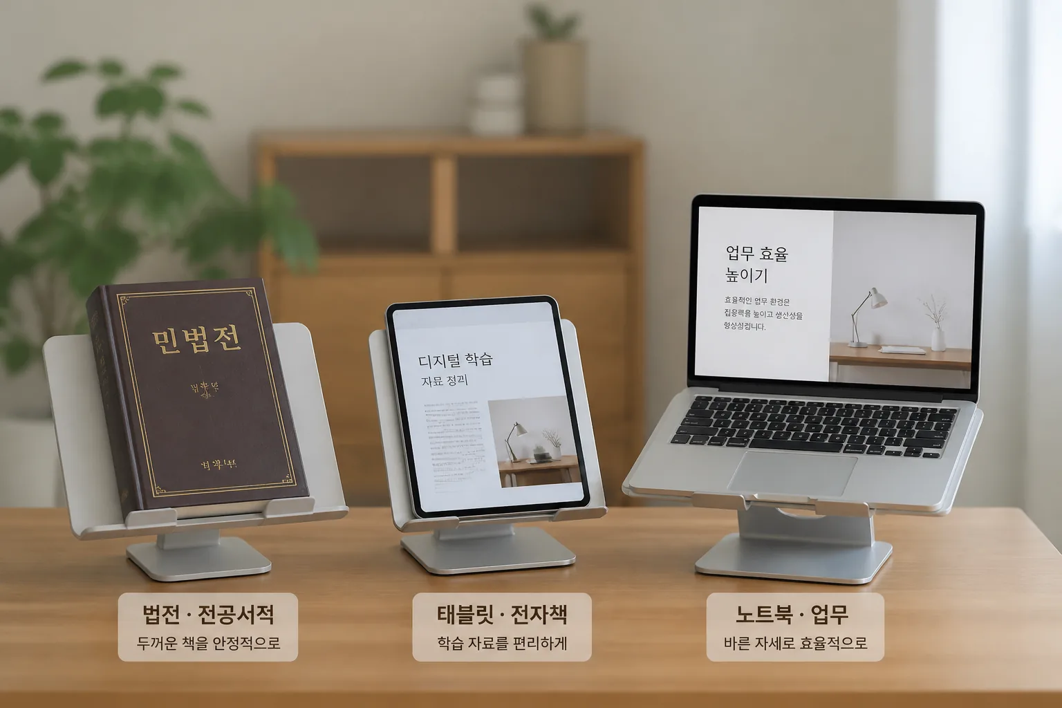 용도별 독서대 사용 예시